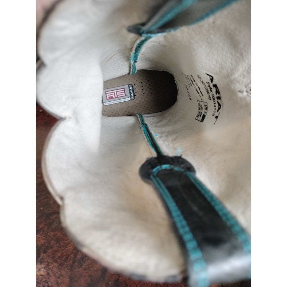 NWT Ariat Cassidy Western Boots Women's 6 B Midnight Turquoise Leather Squaretoe - Picture 16 of 16